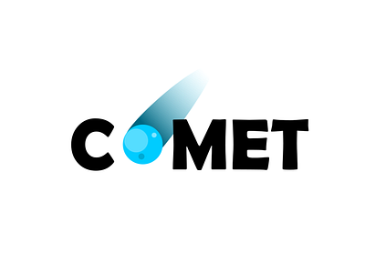 Comet blue design flat gradient icon illustration logo phenomena space text trail typography vector