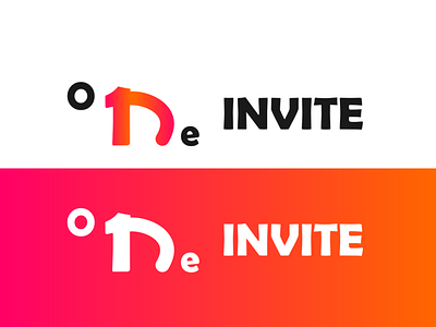 1 Invite! 1 invite design draft flat gradient icon illustration invite logo one invite orange pink score swap text typography vector