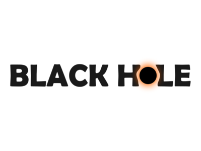 Black Hole black design distort flat gradient gravity icon illustration logo orange supermassive black hole text typography vector