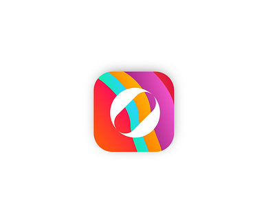 O App Logo app blue branding design flat gradient green icon illustration logo minimal orange typography vector