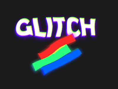 Glitch Logo animation blue design flat gif green icon illustration logo red text vector