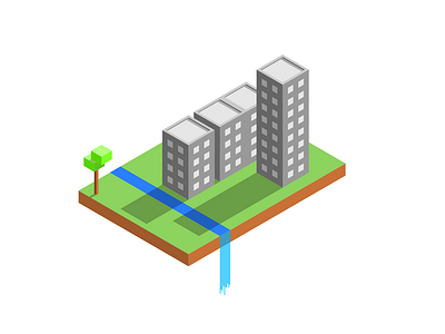 Block Of Houses 3d axonometric design illustration isometric vector