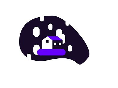 Cloudhouse blue design flat icon illustration landscape logo vector