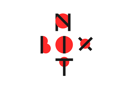 Not Box Font design flat font icon illustration logo red typography vector