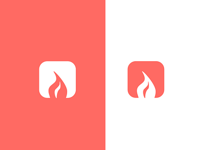 Fire Icon design flat icon illustration logo orange vector