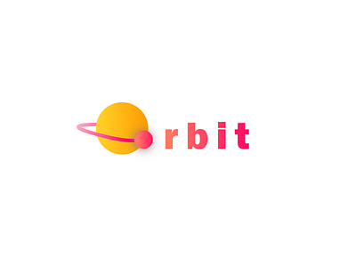 Orbit design flat gradient icon illustration logo typography vector