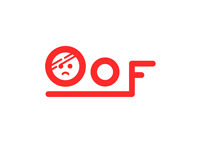 Oof design flat icon illustration logo typography vector