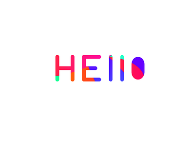 Hello design flat gradient icon illustration logo typography vector