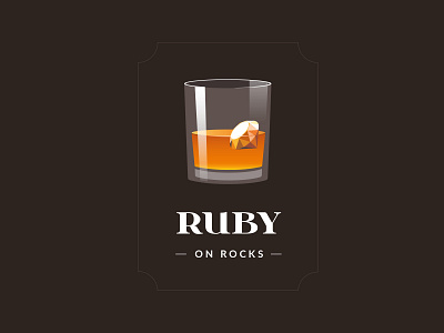 Ruby on Rocks - sticker illustration programing ruby on rails sticker whisky