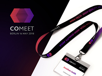 CoMeet brand identity design brand identity design branding event branding it logo lanyard nametag