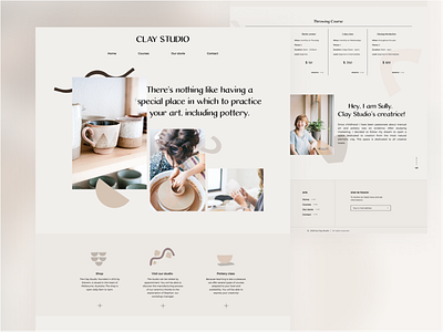 Clay Studio branding design homepage landing page minimal ui uidaily uiux ux website