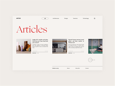 Artem / online art magazine branding colors design homepage interface landing page minimal ui ux web