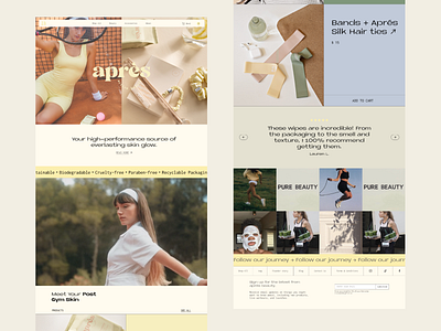 Aprés Beauty - Shopify e-commerce branding commerce design e commerce homepage landing page minimal shopify skincare sport ui ux website