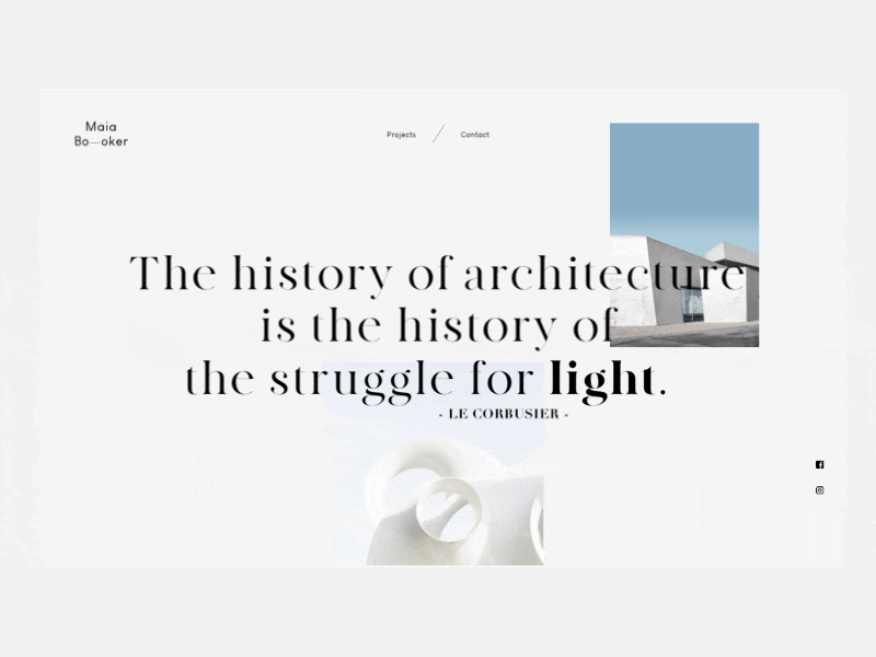 Maia Bo--oker - Architecture studio website animation daily 100 design homepage minimal ui uidaily ux website