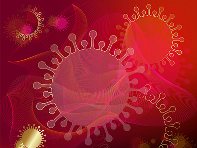 Vector graphics, background image of COVID-19 coronavirus for de