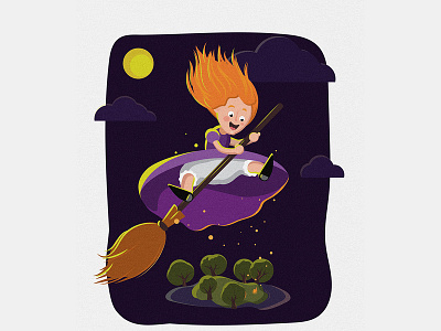 Witch adobe illustrator flat design witch witchcraft