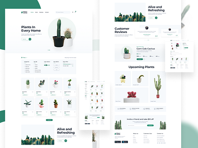 Planet Cactus Landing Page cactus design flat illustration landing page logo minimal typography ui ux vector we