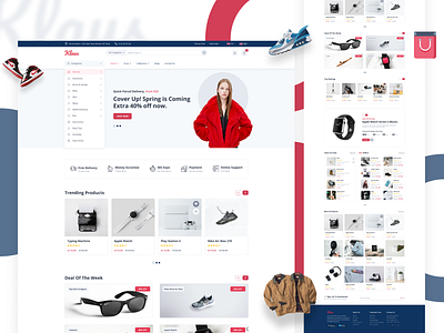 Klaus E-commerce Site branding design ecommerce flat graphic design illustration landing page logo typography ui ux vector we
