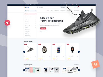 Bazar Pro - Multipurpose React Ecommerce Template brand branding clean code design ecommerce flat font end illustration landing page logo minimal react typography ui ux vector wireframe