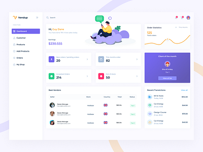 Sales Vendor Dashboard admin admin dashboard brand card dashboard dashboard ui flat graphic design illustration minimal sale sales sales dashboard statistics typography uiux ux vendor