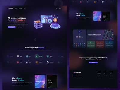 UnBlinked 3d blockchain branding crypto cryptocurrency dark exchange landing page minimal minting nft nft landing page trade typography ui ux