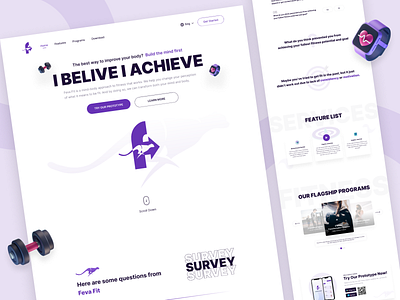 Feva Fit Landing Page 2022 arabic branding design feva fit figma fitness gym healtcare illustration landingpage logo minimal mockup technology typography ui ux website