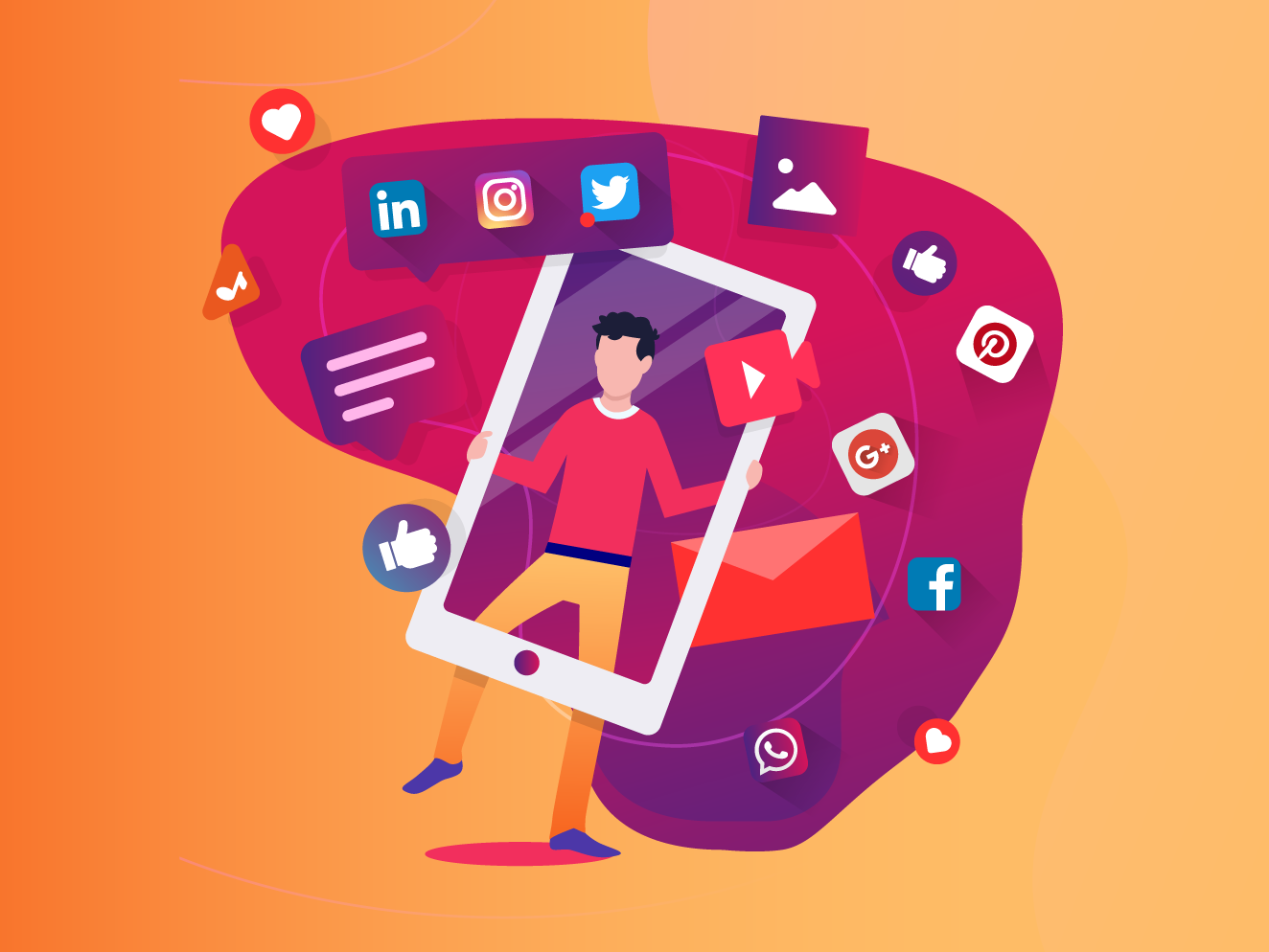 Social media pack illustration by Mr.pixels on Dribbble