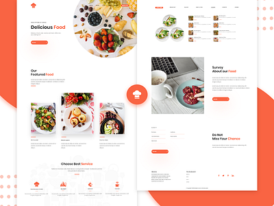 Delicious Food Landing Page app concept branding category page delicious design favourite dish flat food food app gradient color landing page logo recipe app resturant app resturant home resturant ui typography ui