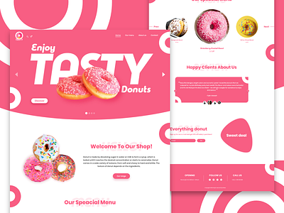 Tasty Donut Shop 2019 3d branding colorful design donuts experiement flat icon illustration interface design landing page logo shop ui uidesign ux web web deisgn website concept