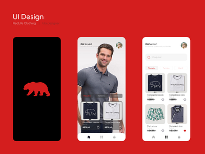UI Design RedLife Clothing branding figma mobile design ui uidesign uiux