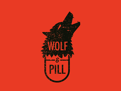 Wolf&Pill adobe illustrator graphic graphic art graphic designer graphic portfolio illustrator logo logo artist logo creation logo designer logo inspiration logo mark red symbolism t shirt design textured look wolf