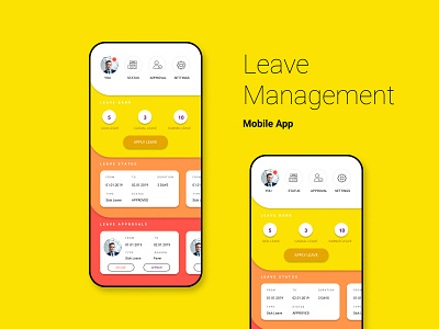 Leave Management app design illustration minimal design ui ux web