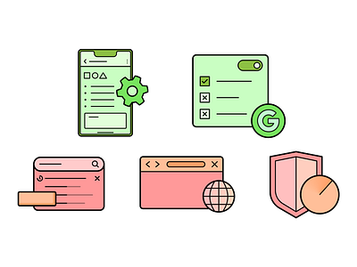 Pricavy icons - Set B graphic illustration privacy vector wireframes