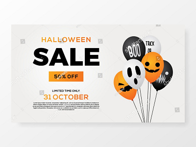 halloween sale balloon banner white background vector autumn background balloon banner black celebration dark fear halloween helloween holiday horror illustration night pumpkin sale scary spooky symbol white