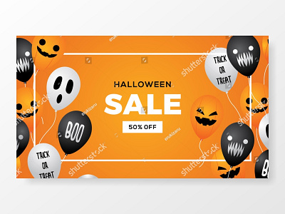 halloween sale balloon banner frame orange background vector autumn background balloon banner black celebration fear frame halloween helloween holiday horror illustration orange pumpkin sale scary spooky trickortreat vector