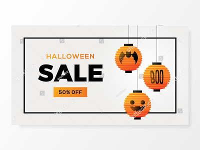 halloween sale lantern banner white background vector autumn background banner black celebration dark fear halloween helloween holiday horror illustration lantern orange pumpkin sale spooky trickortreat vector white