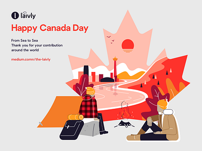 Happy Canada Day Illustration illustration ui