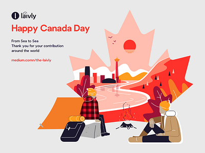 Happy Canada Day Illustration