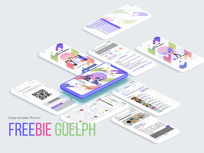 Freebie Guelph app branding illustration ui ux