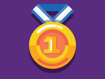 Flat Design Medal Illustration