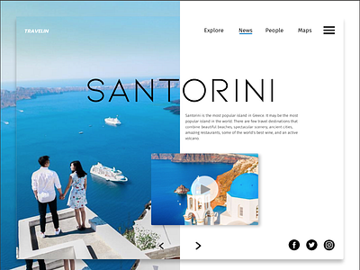 Santorini Landing Page design ui web