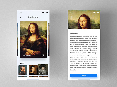 Art History App Concept app app design graphicdesign iu ux