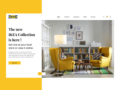 IKEA Concept clean design forniture ikea landing page ui ux web yellow