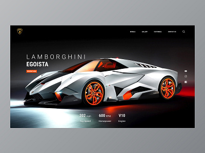 Lamborghini Web Concept car clean design landingpage ui ux web website website design