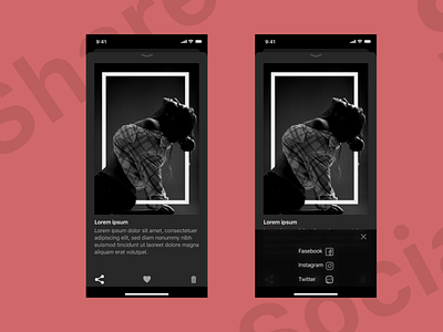 Daily UI Challenge. Day #010 Social Share