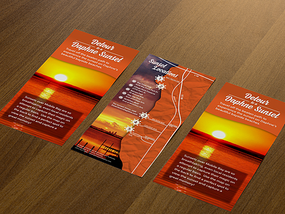 Sunset Rack Card brochure illustrator map orange photoshop print sun tourism