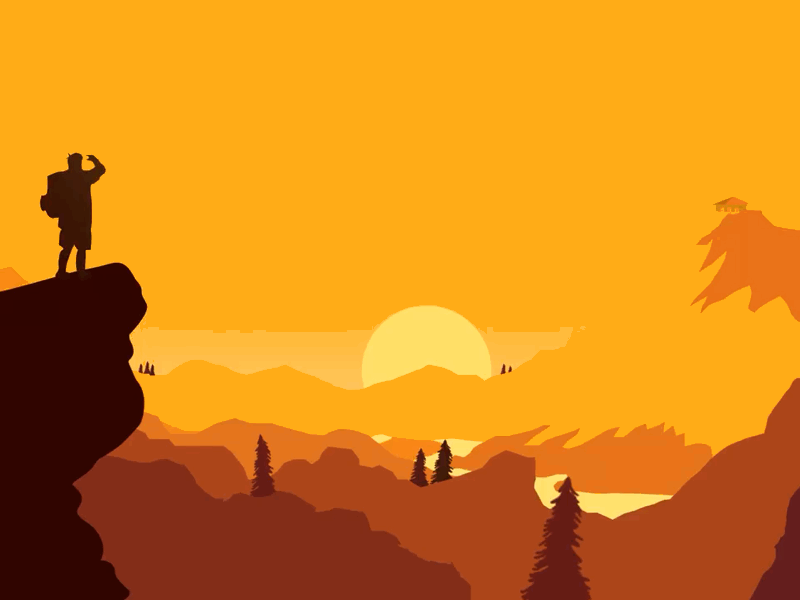 Fire watch after effects firewatch gif motion graphics sunset