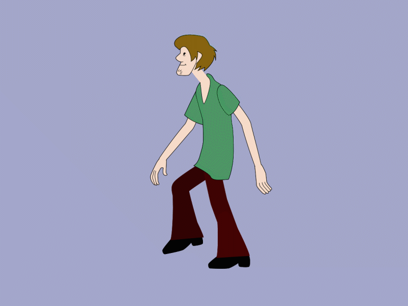 Shaggy walking adobe illustrator after effects animation character charter animation gif scooby doo shaggy vector walking