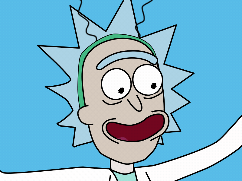 Peace among worlds! 2d after affects animation character gif rick and morty rick sanchaez vector