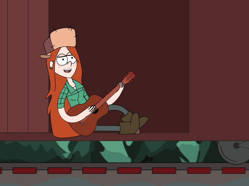 Wendy from Gravity Falls 2d adobe illustrator after effects animation character gif gravity falls joystick n sliders vector wendy